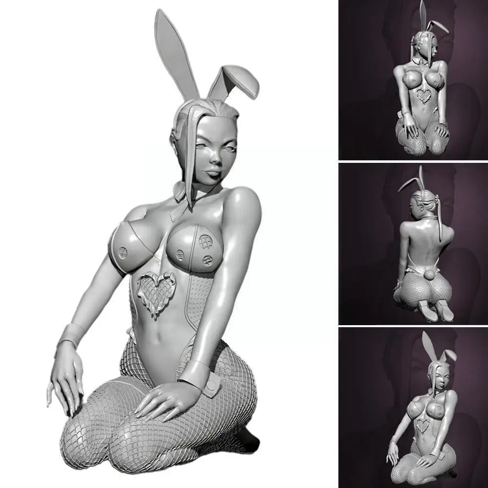 

1/24 ZBBOY Producer Kneeling Bunny Girl Resin Figure Soldier White Model TD-2991 Y8E5