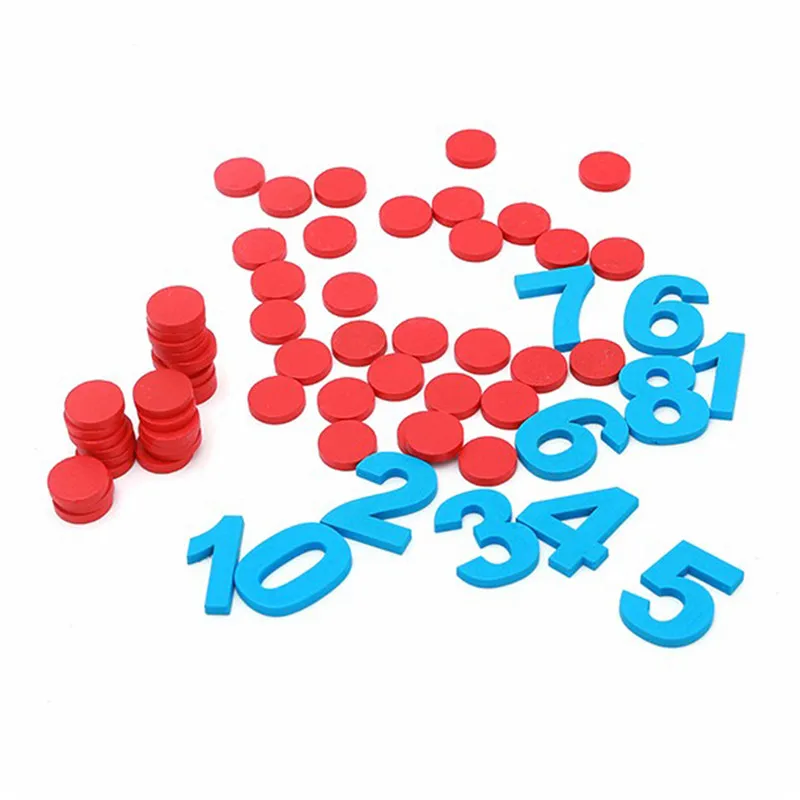 

10pcs Blue Digital + 55pcs Red Counter Baby Number Figure Stick Montessori Mathematics Wooden Educational Kids Toys For Children