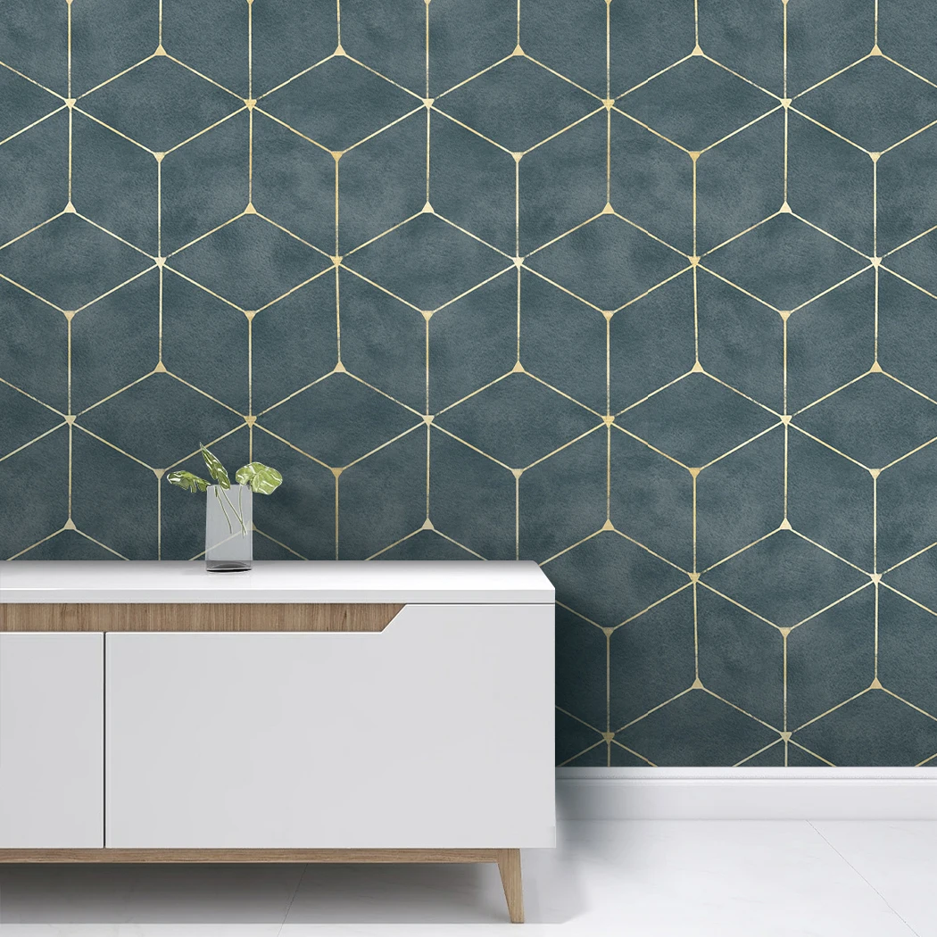 

Geometric Striped Hexagon Peel & Stick Self Adhesive Modern Extra Thick Vinyl Wallpaper Decor Wallpapers for Living Room