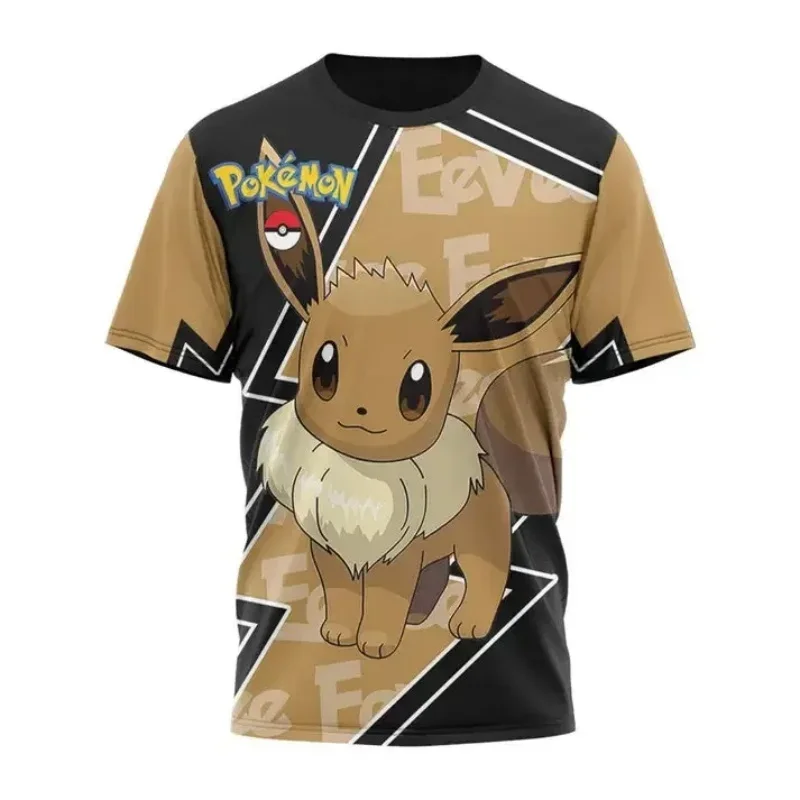 

2024 Покемон Пикачу мужские и женские 3D футболки Спорт и отдых детские короткие рукава