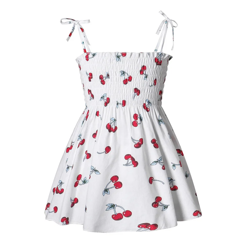 

1-6 Y Children Girls Sleeveless Flower Print Sundress Kids Casual Clothes Summer Princess Dress Baby Girls Party Pageant Dresses