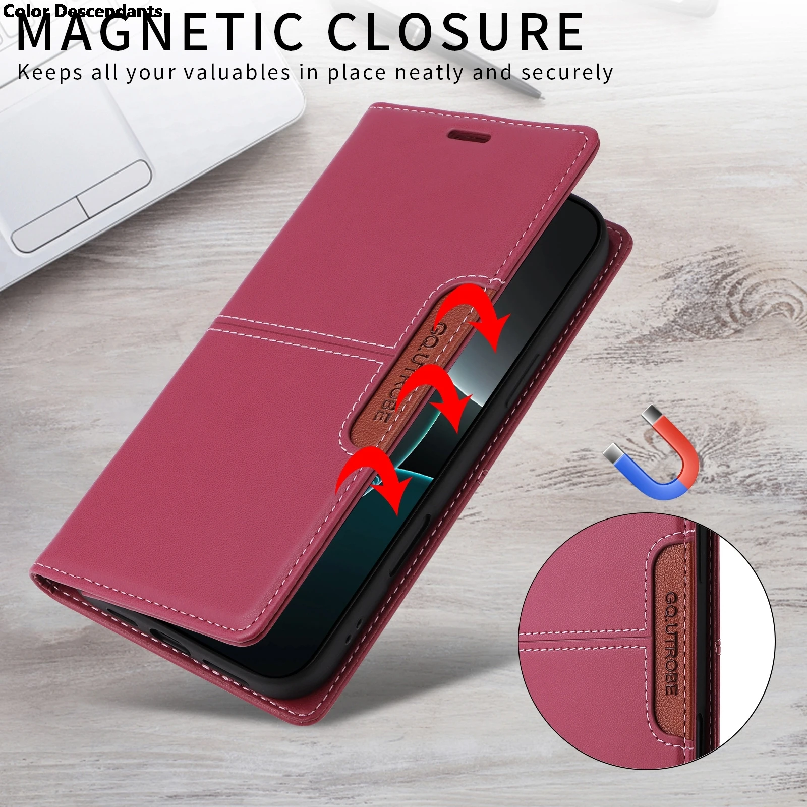 Чехол Realme 12 Pro Plus для OPPO + кожаный магнитный чехол Realme12 5G телефона с