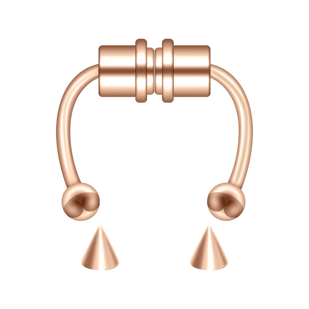 

Pnamarci 1pcs Stainless Steel Nose Ring Magnetic Horseshoe Ring Nose Clip Holeless Nose Ring Fake Piercing Jewelry for Men Women