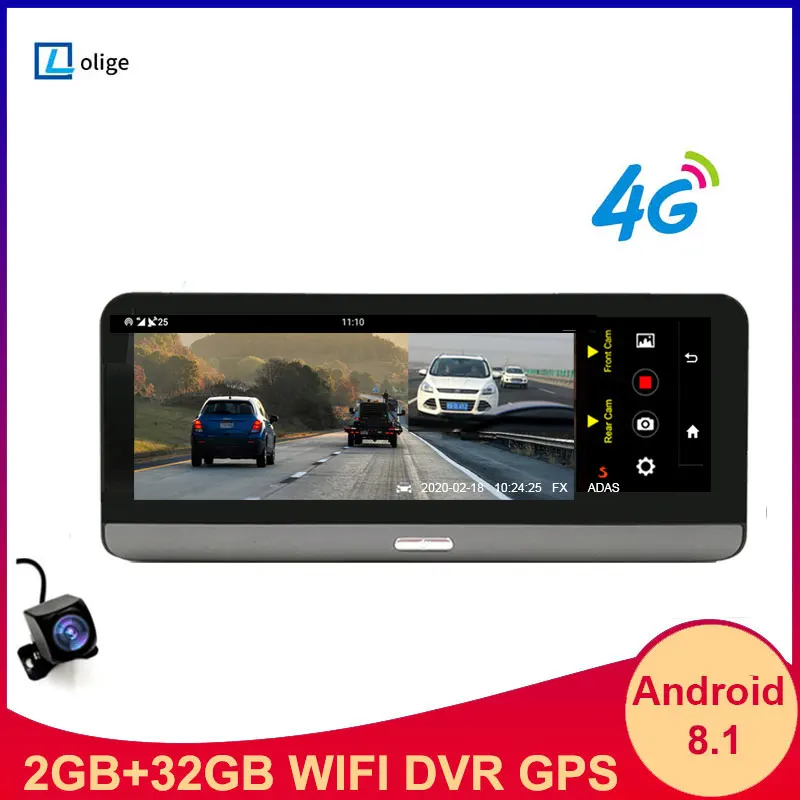 

8-дюймовый автомобильный видеорегистратор, приборная панель, GPS-навигация, видеорегистратор, 4G, Android 8.1, ADAS, парковочный монитор, камера, fhd, 1080p...