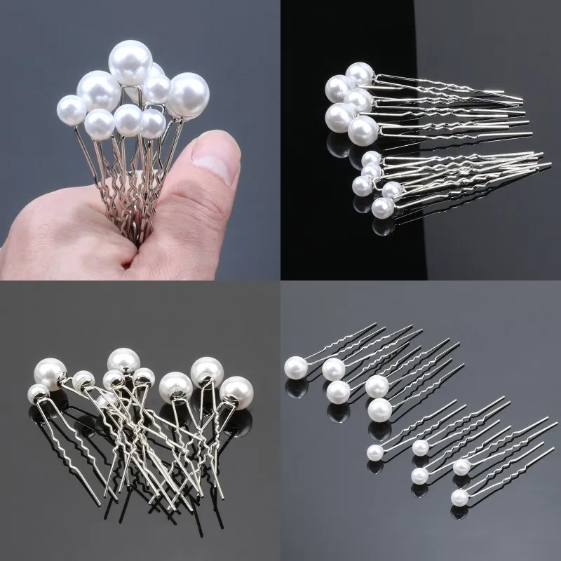 

Women'S Alloy U-Pin Hairpin Tiara Simulated Pearl Bridal Headdress Headwear Wedding Hairstyle Accessories Jewelry Ornaments