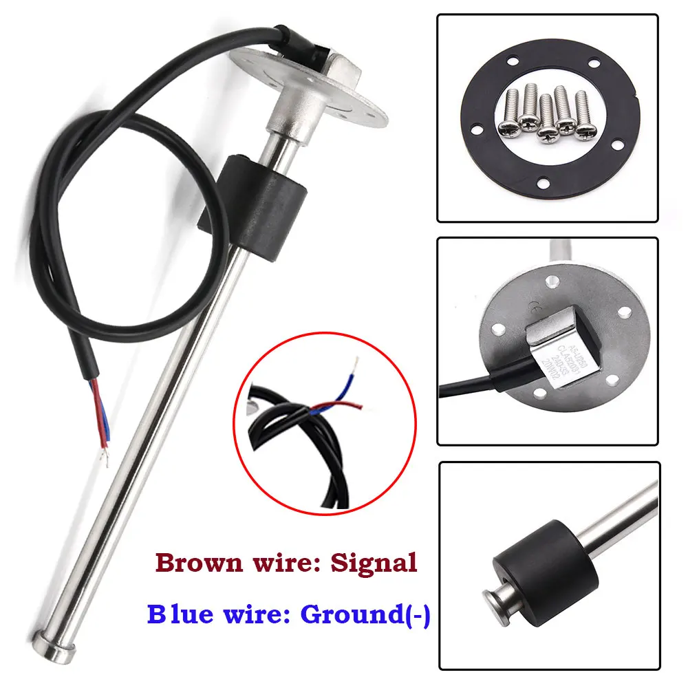 Датчик уровня воды AD с датчиком 52 мм измеритель красной подсветкой 100-500 0-190 Ом