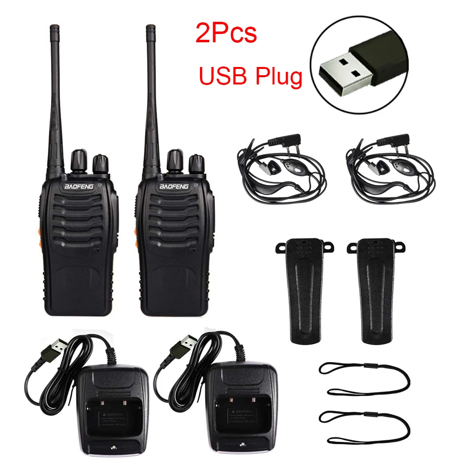 2Pcs/Lot baofeng BF-888S Walkie Talkie Two-way Radio Set BF 888s UHF 400-470MHz 16CH walkie-talkie Radios Transceiver