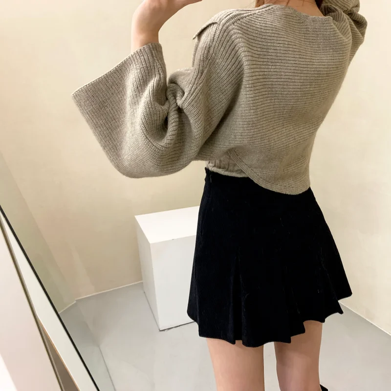 Woherb осень-зима 2022 универсальный вязаный жилет + Асимметричная укороченная