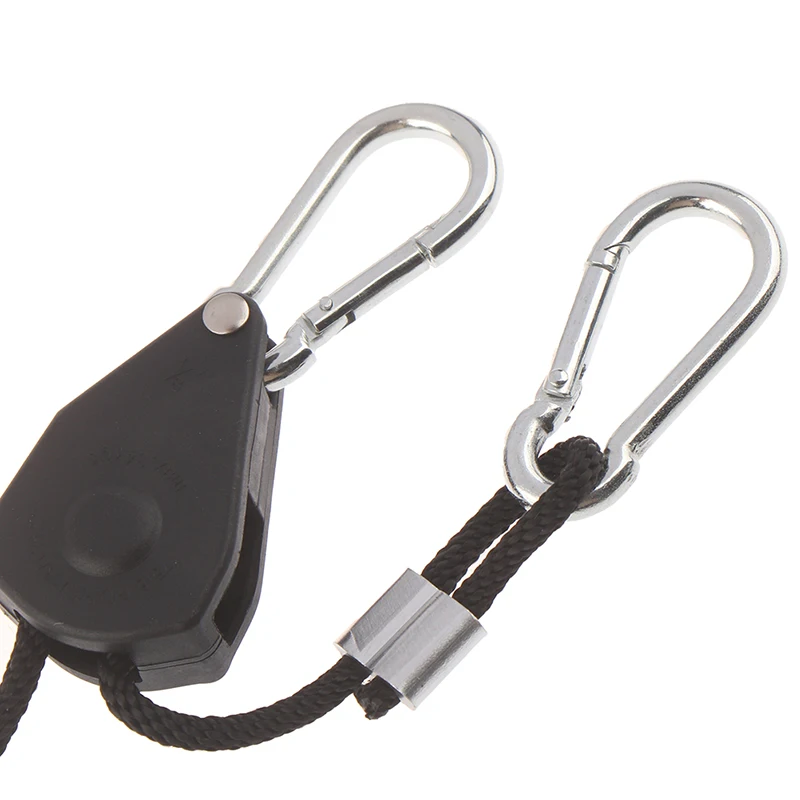 

2pcs 1/8 Inch Adjustable Grow light Lanyard Hanging For Tent Fan Grow Plant Lamp Pulley Rope Pulley Lifting Pulley Hook