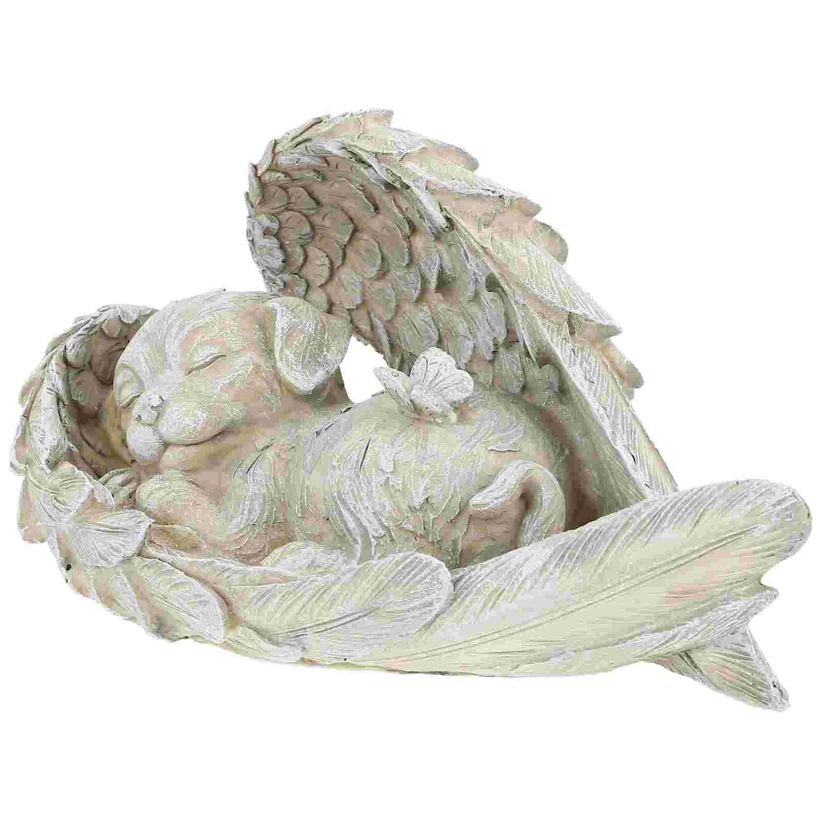 

Memorial Dog Statue Pet Sculpture Stone Grave Angel Garden Gifts Figurines Tribute Decoration Pets Remembrance Marker Statues