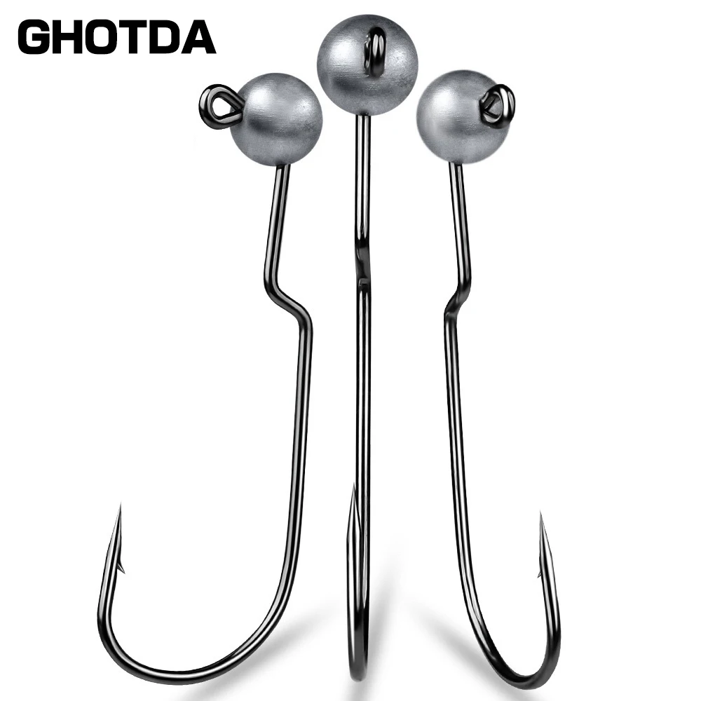 

Набор крючков для джига с головкой для кренка, 5 шт., свинцовая головка для джига, острый крючок с бородкой, Мягкая приманка для червя, искусственная приманка для басов, пресноводной форели