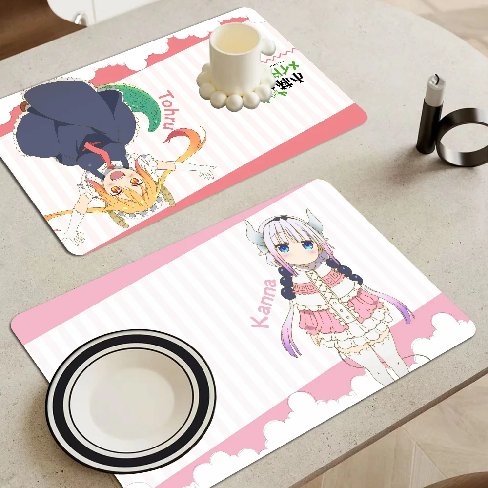 Кухонный коврик для посуды Miss Kobayashi's Dragon Maid впитывающие коврики обеденного