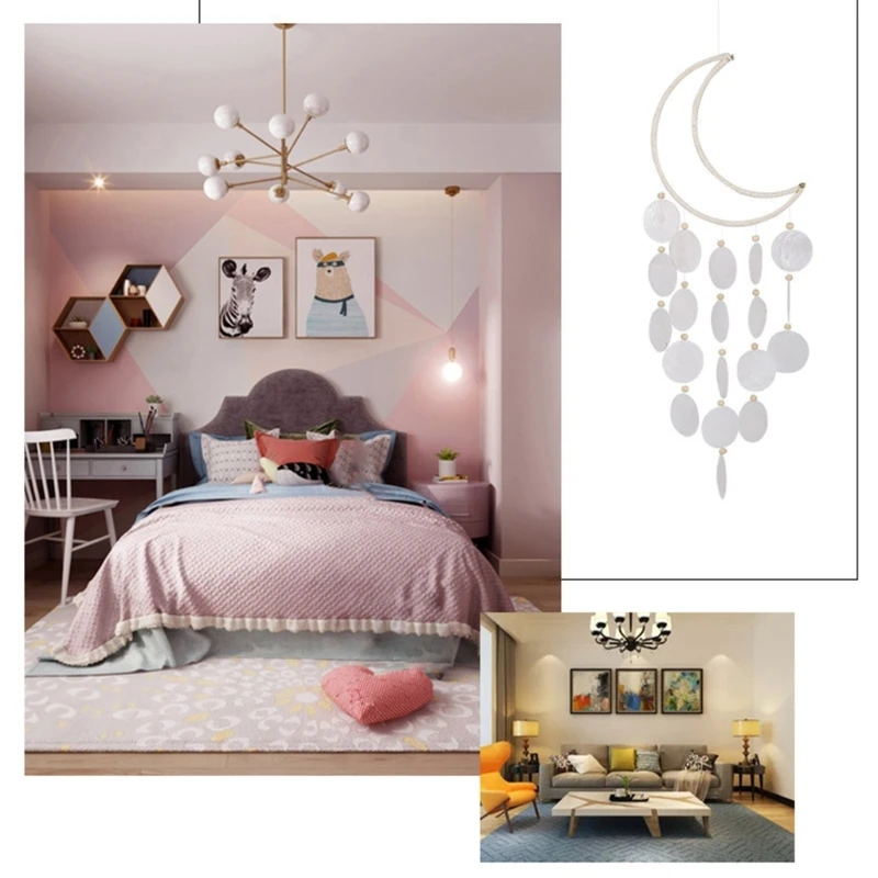 

Moon Wind Hangable Windchime Charm Ornament Accessory for Home Garden Yard Front Door Decoration Present