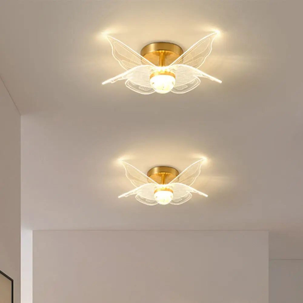 

Acrylic LED Ceiling Light Butterfly Design Clear Home Garage Fixture Chandelier 3 Style Indoor Lighting Fixture 2022 New Arrival