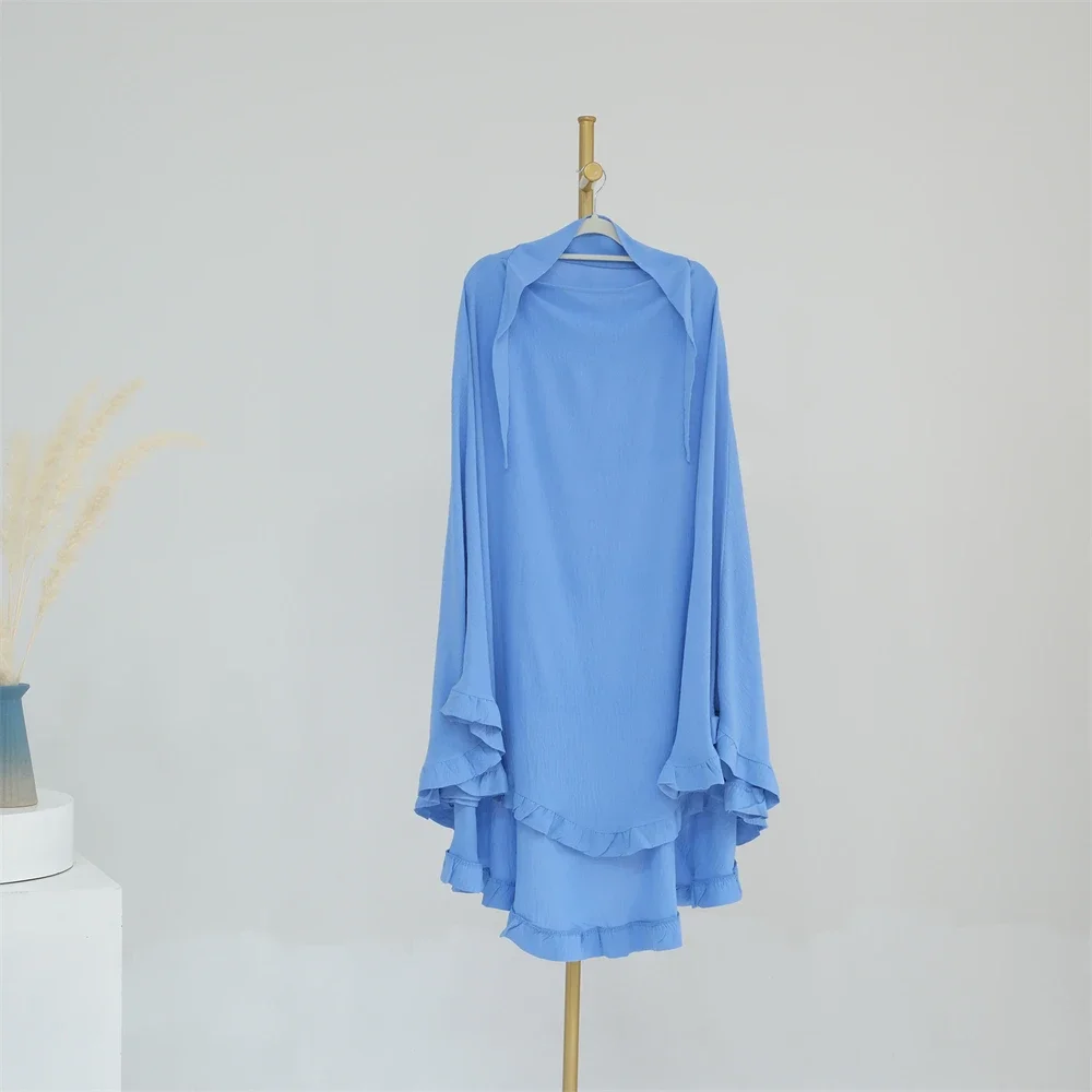 Химар с оборками креп от морщин мусульманский женский платок никаб Дубай Турция