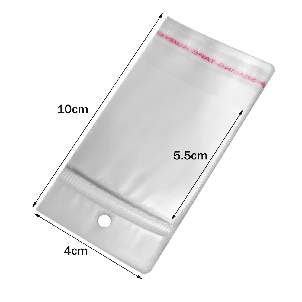 

100 шт., прозрачный самозапечатывающийся пластиковый пакет, саше для ожерелья, держателя для ювелирных изделий, упаковка, органайзер для заказов для малого бизнеса