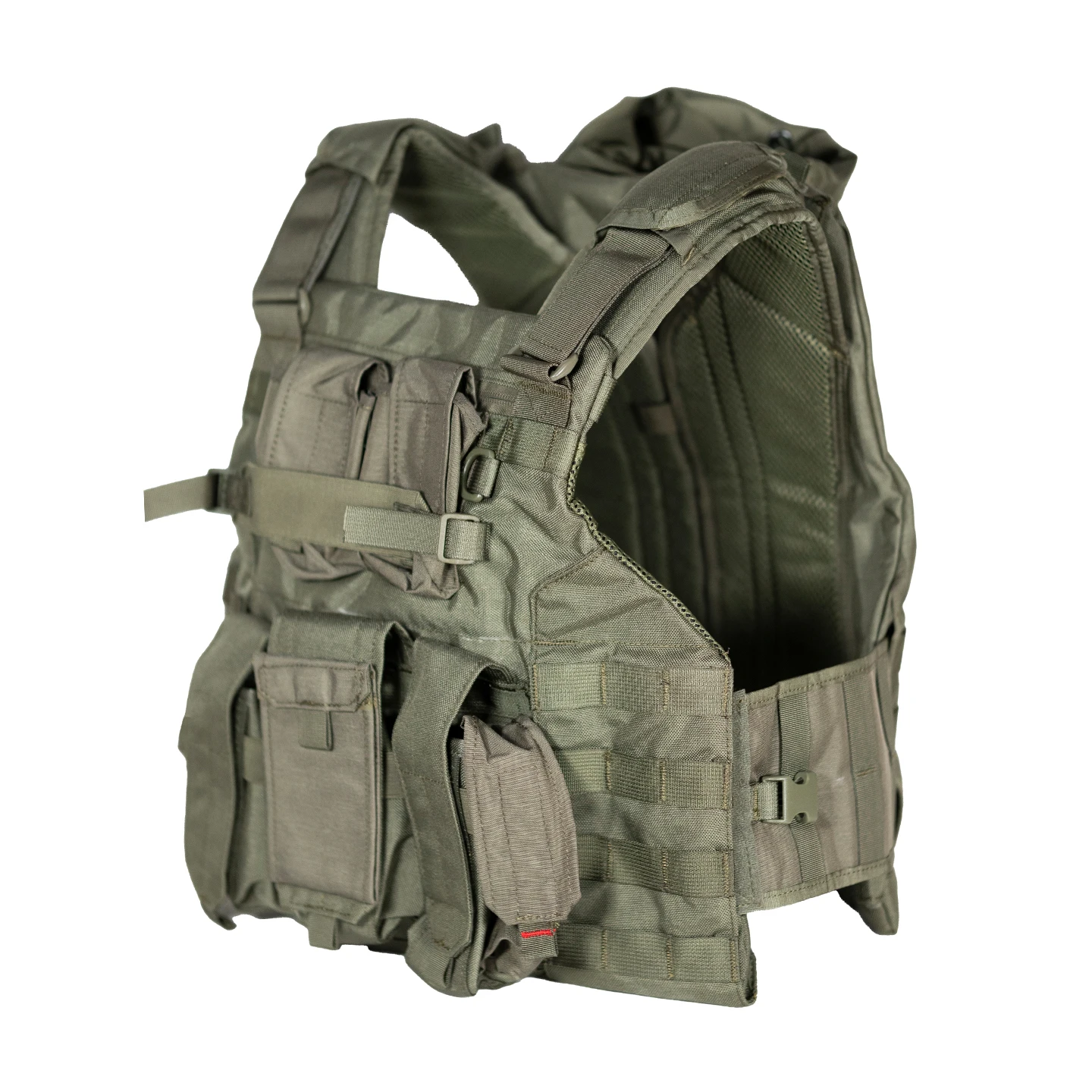 Фото Тактический жилет Ranger Green из нейлона 1000D с системой MOLLE для охоты, страйкбола и тренировок, с предустановленными подсумками и карманом для гидратора №5
