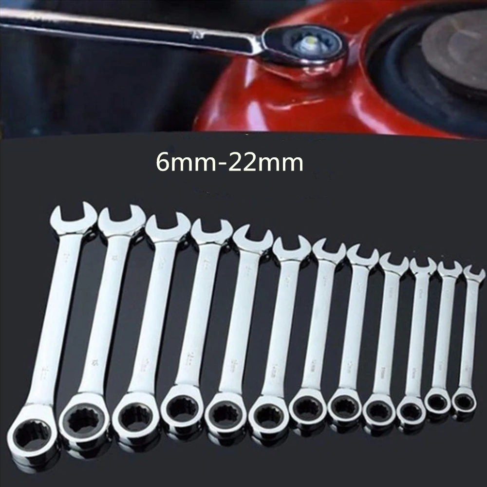 

16pcs/set 6-22mm Spanners Repairing Tool Auto Car Repair Wrench Hand & Garden Ratcheting Open-Ring Combination Spanners Tools