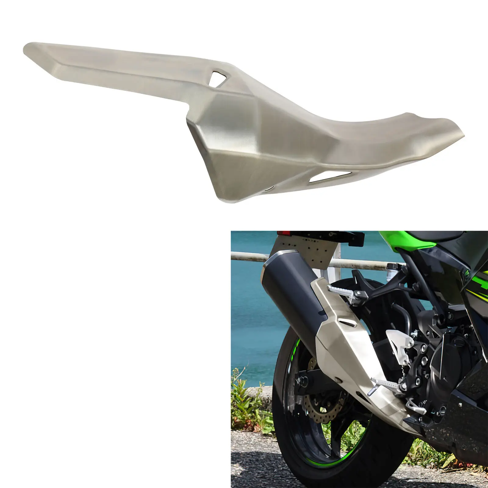 Крышка глушителя мотоцикла для Kawasaki Ninja 400 2018-2024 Z400 2019 2020 2021 2022 2023