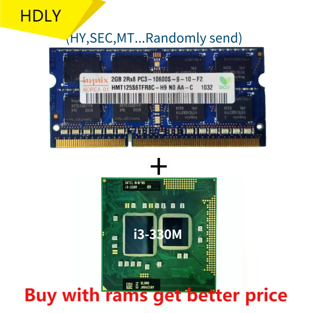 

DDR3 2G 1333 МГц с i3-330M i3 330M SLBMD SLBVT 2,1 ГГц двухъядерный четырехпоточный ЦПУ процессор 3M 35 Вт Разъем G1 / rPGA988A