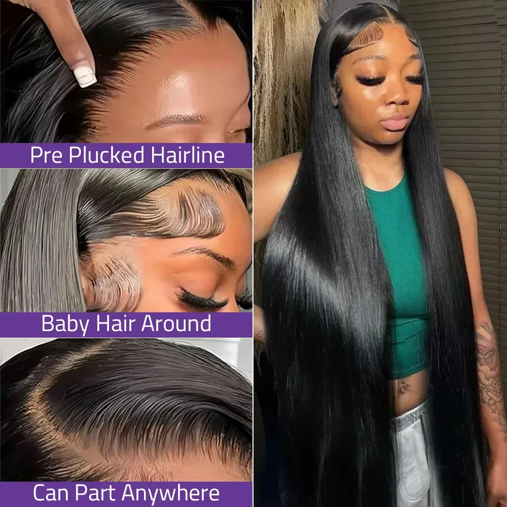 Bone Straight 13x6 HD Парики из натуральных волос на кружевной застежке спереди