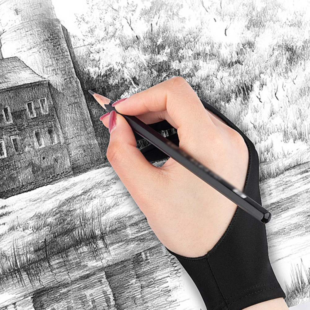 Перчатка с двумя пальцами для рисования защита от загрязнений планшета правая и