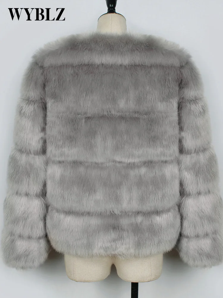 WYBLZ Women Winter Faux Fur Coat Mink Fur Warm Jacket For Women 2022 New Elegant Fur Jackets Women's Winter Coat Outwear Clothes
