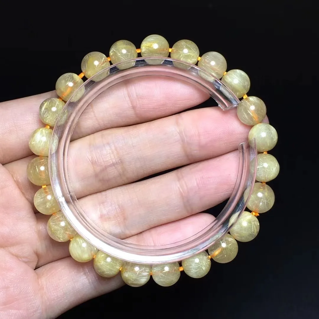 

8mm Natural Gold Rutilated Quartz Bracelet Jewelry For Woman Man Healing Wealth Beauty Gift Reiki Crystal Beads Strands AAAAA