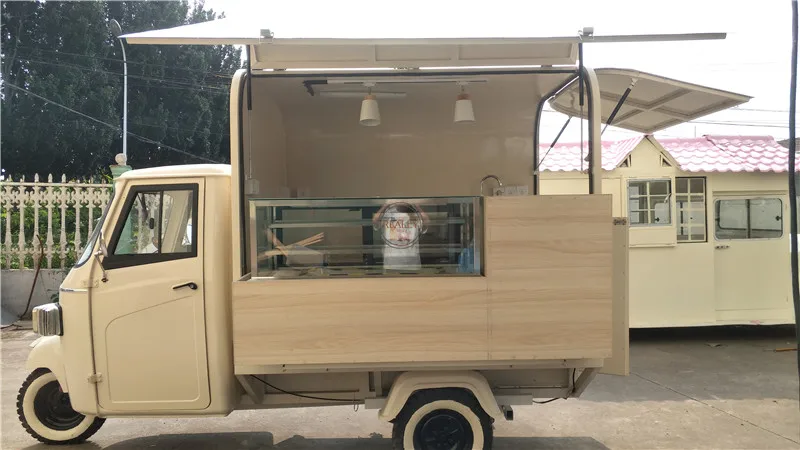 Mobile Ape Food Bakery Dessert Pizza Vending Cart for Sale Food Cart Coffee Van Juice Beer Bar Truck Gelato Ice Cream Cart