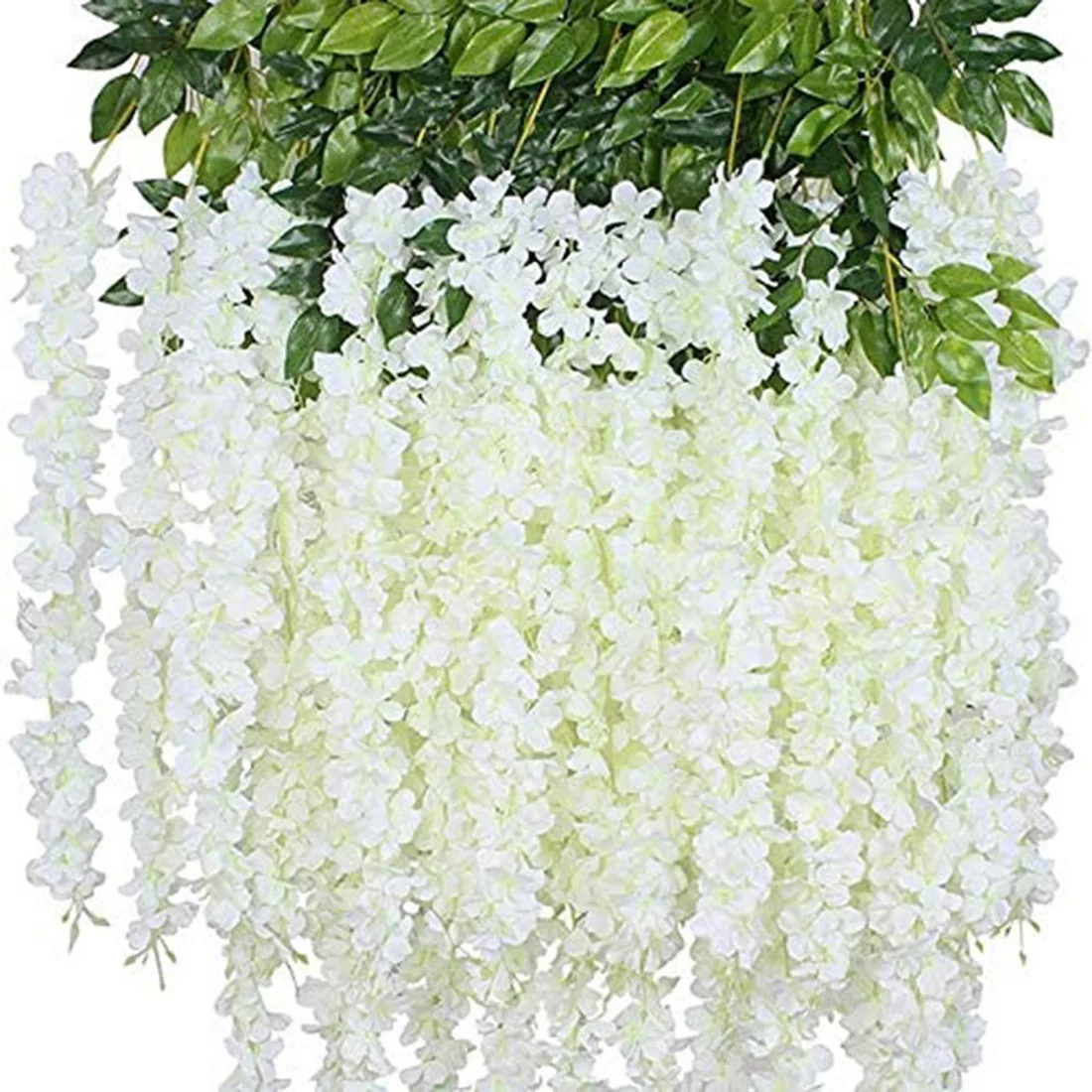 

12 Pcs Wisteria Flower Vines Garland 3.75 Feet Artificial Flower Strings Fake Hanging Flowers Silk Wisteria C