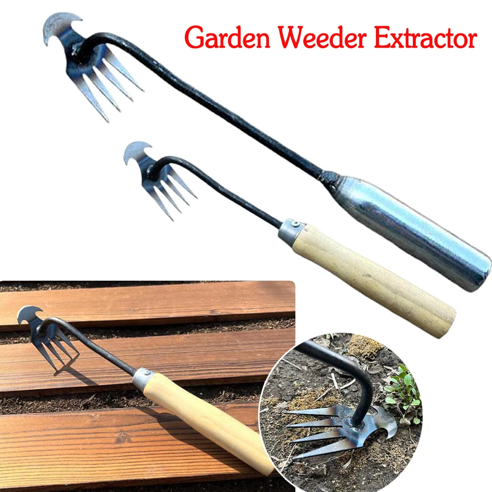 

Grass Rooting Loose Soil Rake Manganese Steel Hand Weeding Removal Puller Sturdy V-shaped Fork Root Removal Tool Gardening Tools