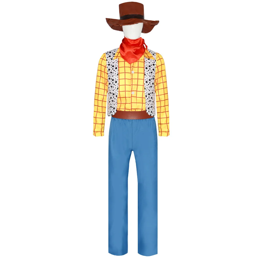 Мультяшная история фильма косплей костюм Вуди Маскировка наряд для мужчин