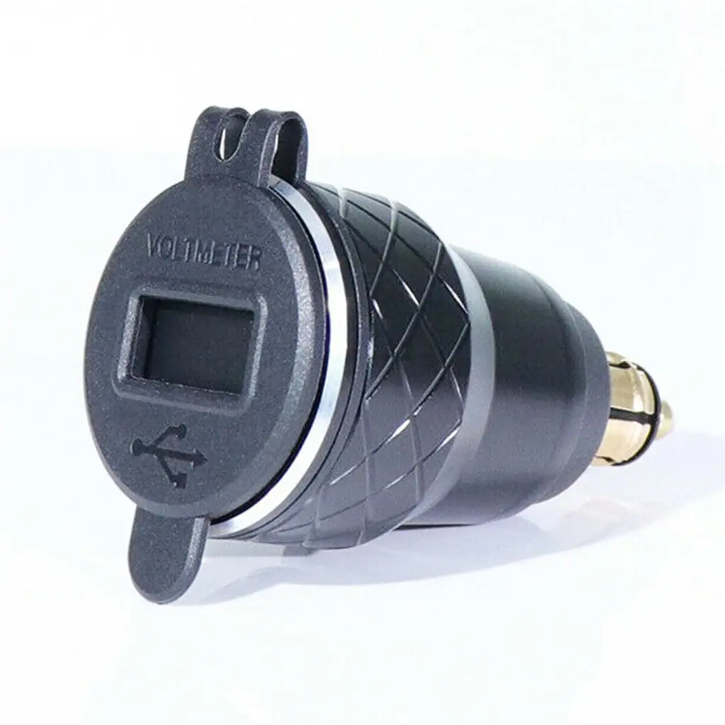 USB-зарядное устройство DIN для мотоцикла, двойной порт, светодиодный цифровой экран, высокая мощность, черный алюминий, для мотоциклов F800 F700 R1200 GS R1200RT (art.: 3920da2a01424) - 3920da2a01424