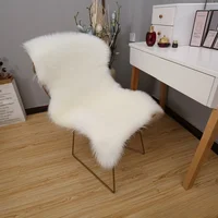 Плюшевый коврик из овчины, имитация длинных волос, Шерстяной коврик для спальни, Гостиной, Белый, красный меховой коврик