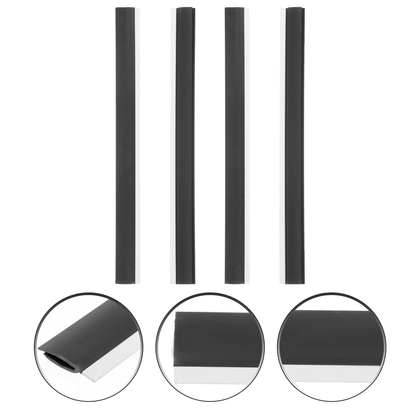 

4 Pcs Rubber Strip Dustpan Lip Replacement Finishing Insert Strips Repair Stripping Edge