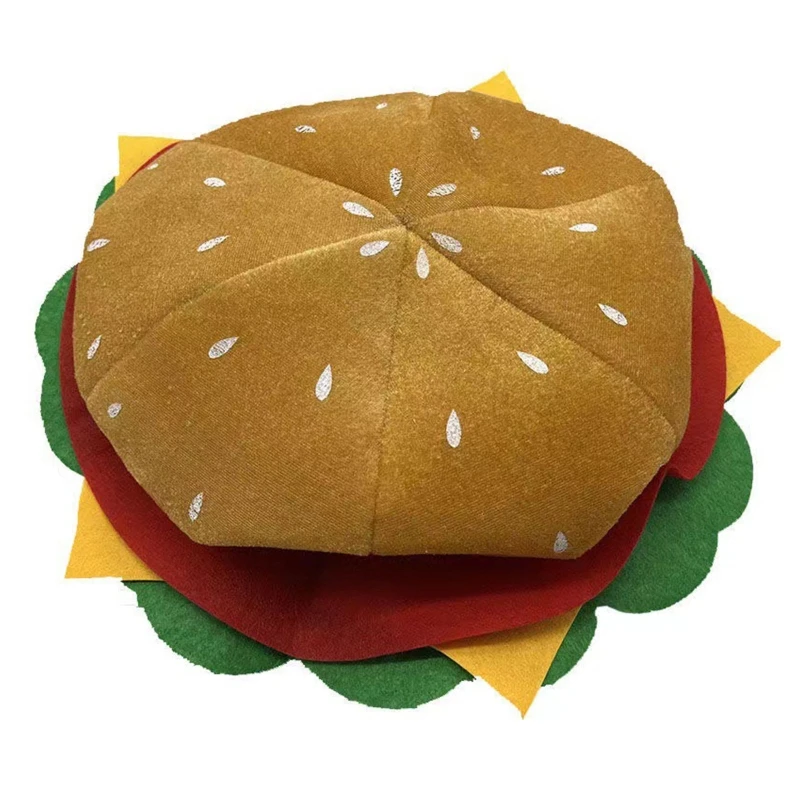 

Lovely Funny Fast Food Fancy Hat Hamburger Headgear Cap Headgear Cap for Friend Birthday Theme Party Costume