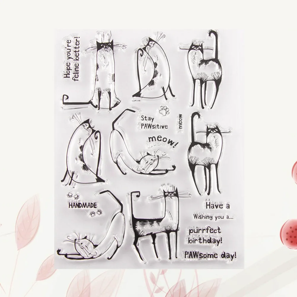 

Silicone Stamp Clearstamps Seal Scrapbooking Cat Transparent Scrapbook Journaling Frame Calendar Animal Girls