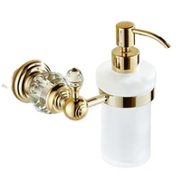europe brass crystal liquid soap dispenser antique frosted glass container bottle with silver finish bathroom products zy10
