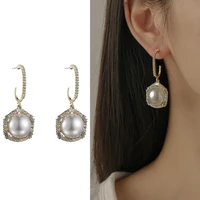 925 sterling silver fashion pearl zircon earrings for women temperament wedding jewelry accessories gift