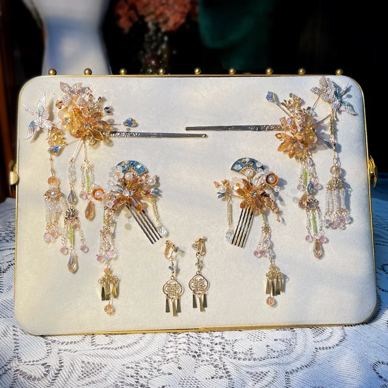 

Новая свадебная китайская Шпилька, головной убор в виде дракона и феникса, свадебные аксессуары для волос в стиле Ципао