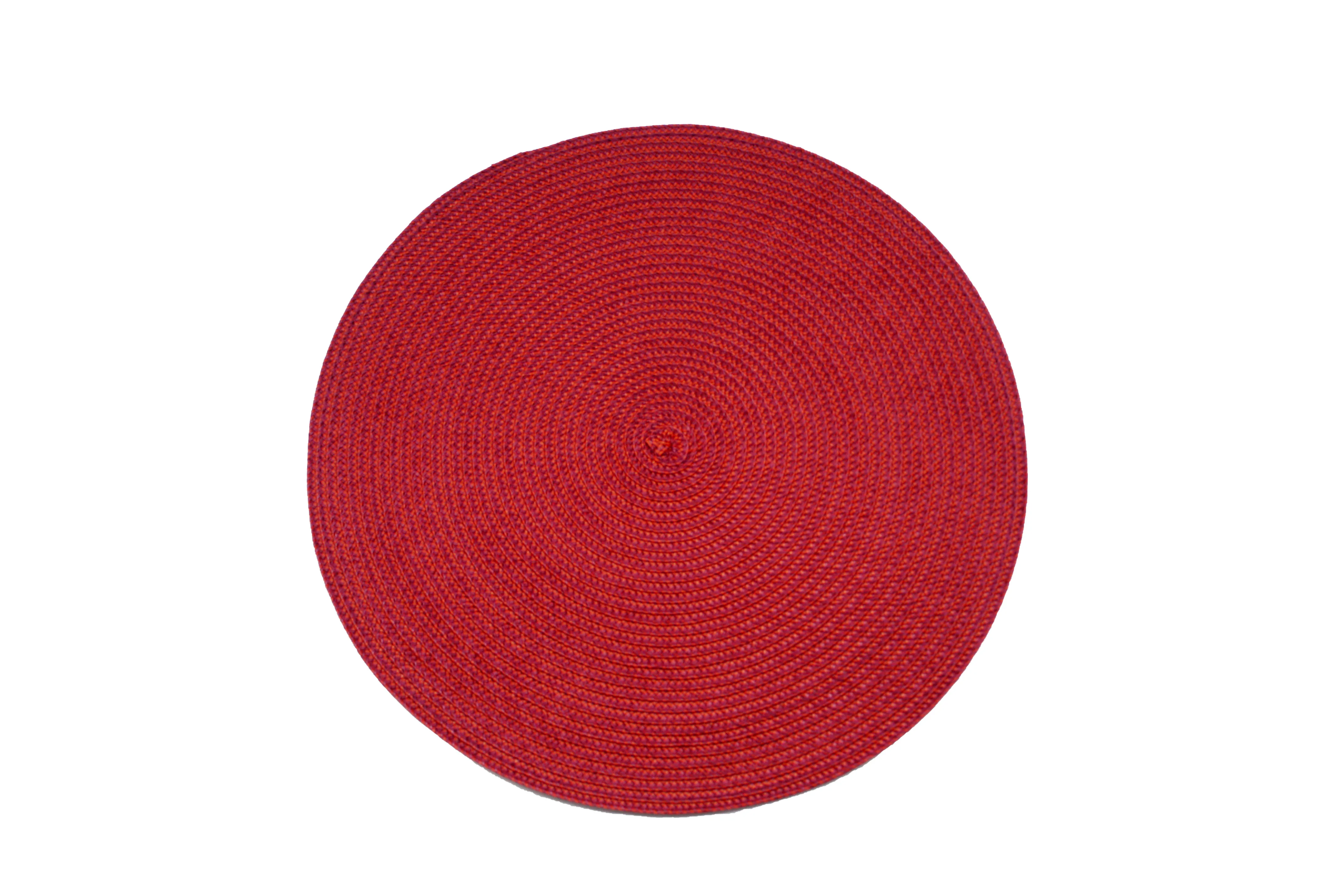 

4/6/8/12 Pieces Red Round Placemats Heat Resistant Washable Woven Anti-Slip Table Mats