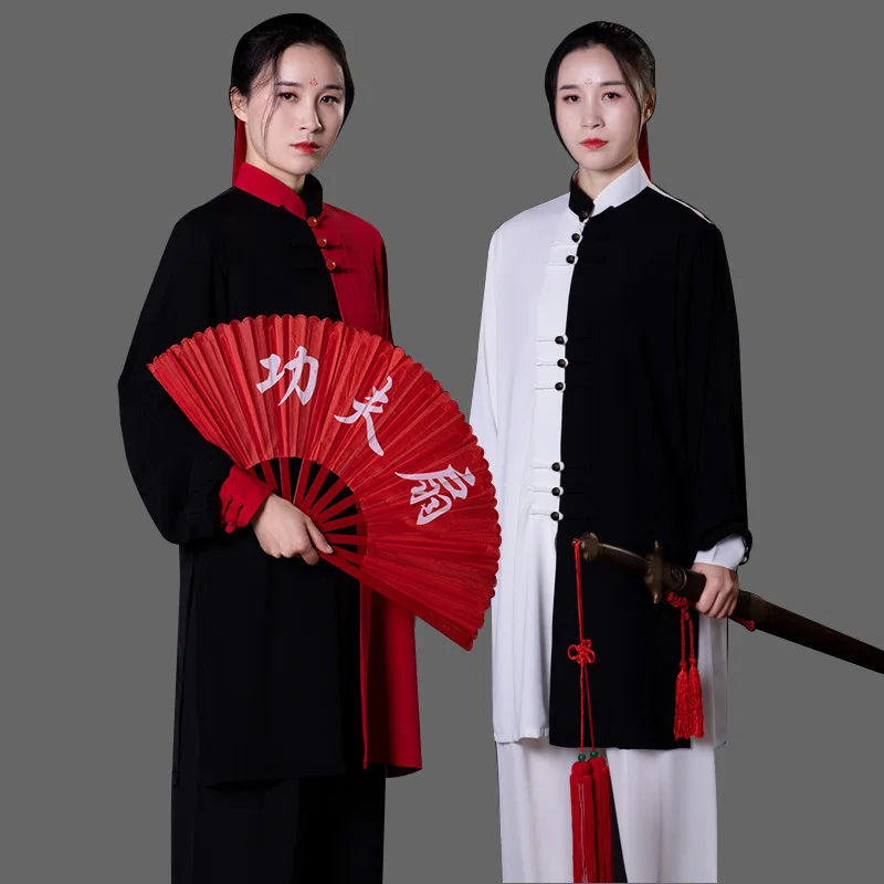 Women Men Kungfu Tai Chi Martial Arts Uniforms Loose Chinese Traditional Sweatshirt+pant Jogger Fitness Meditation Wushu Set