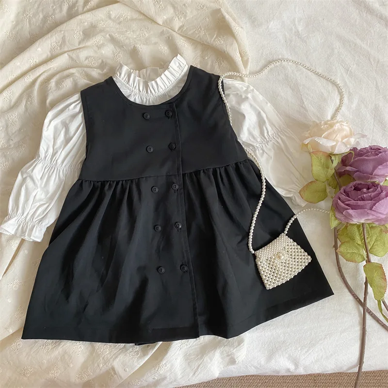 

Baby Girls Sleeveless Dress Black Baby Summer Clothing Toddler