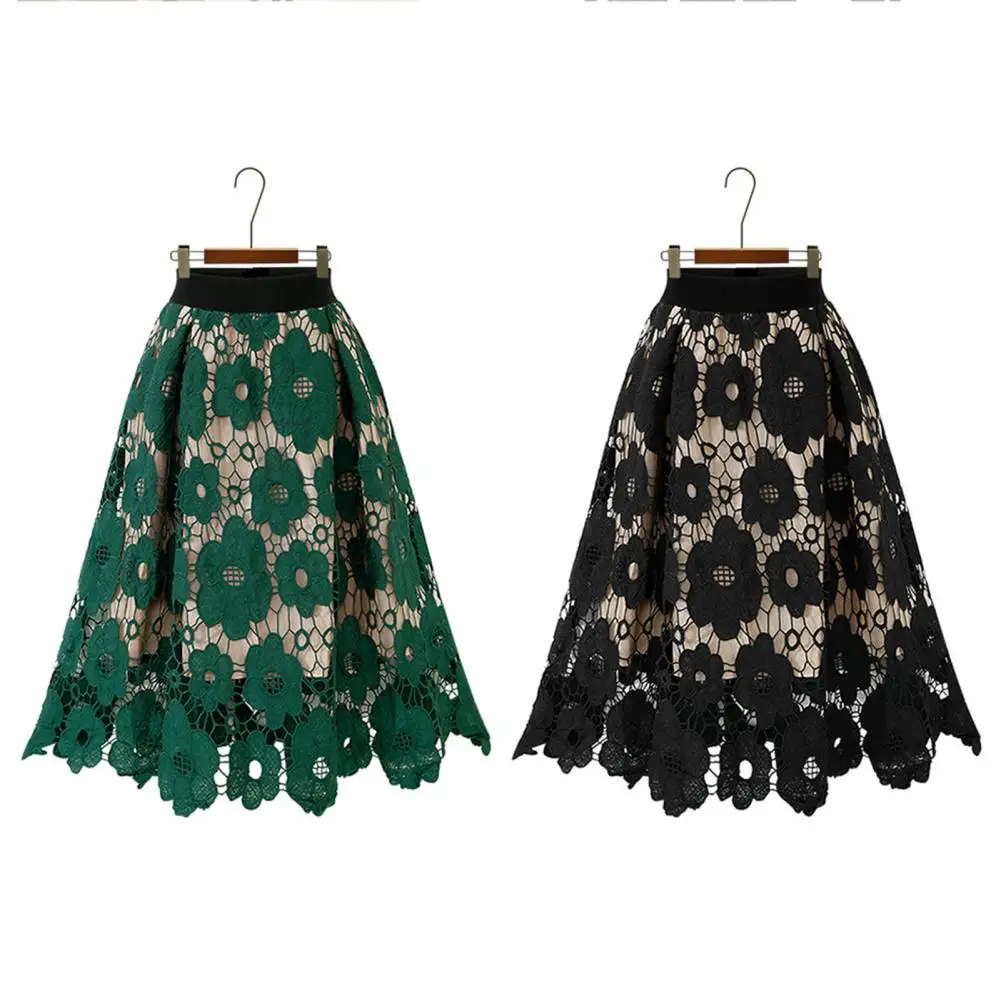 

Prom Skirt Trendy Irregular Hem Elastic Waist A-line Loose Hem Prom Skirt Female Clothes Women Skirt Banquet Skirt