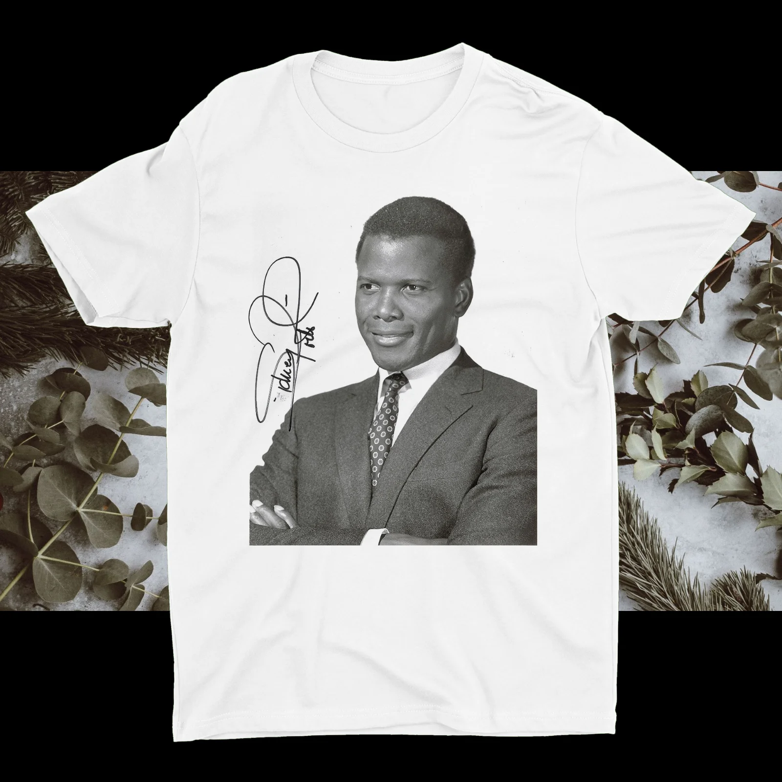 

Sidney Poitier Actor Vintage Signed Special T-Shirt Tee Shirts