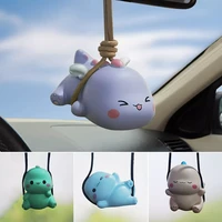 swing dinosaur car hanging ornaments car interior rear view mirror hanging pendant cute animal toy home car decorations ornament