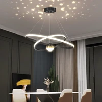modern minimalist led chandelier for home living room dining table indoor lighting luxury ceiling lamp creative star projection