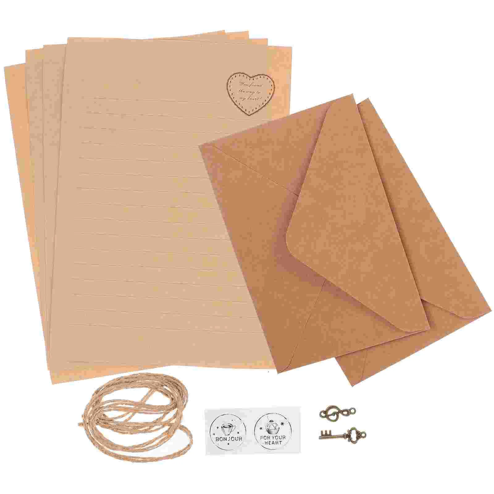 

2 Sets Traveler's Notebook Insert Page Envelopes Letter Supply Stationery Paper Invitation Papers Kit Student Writing