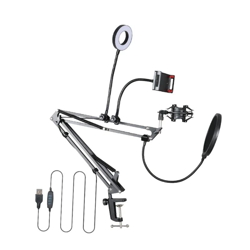 

Professional Microphone Stand, Mic Arm Desk Adjustable Suspension Boom Scissor Studio Shock Mount Mic Stands Sets Drop Shipping