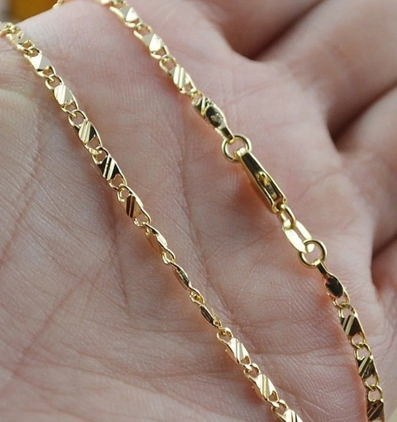 

16-30 Inches Hip Hop Gold Color Necklace Chains for Women Exquisite Filled Chain Silver Color Necklace for Women Jewelry for Men